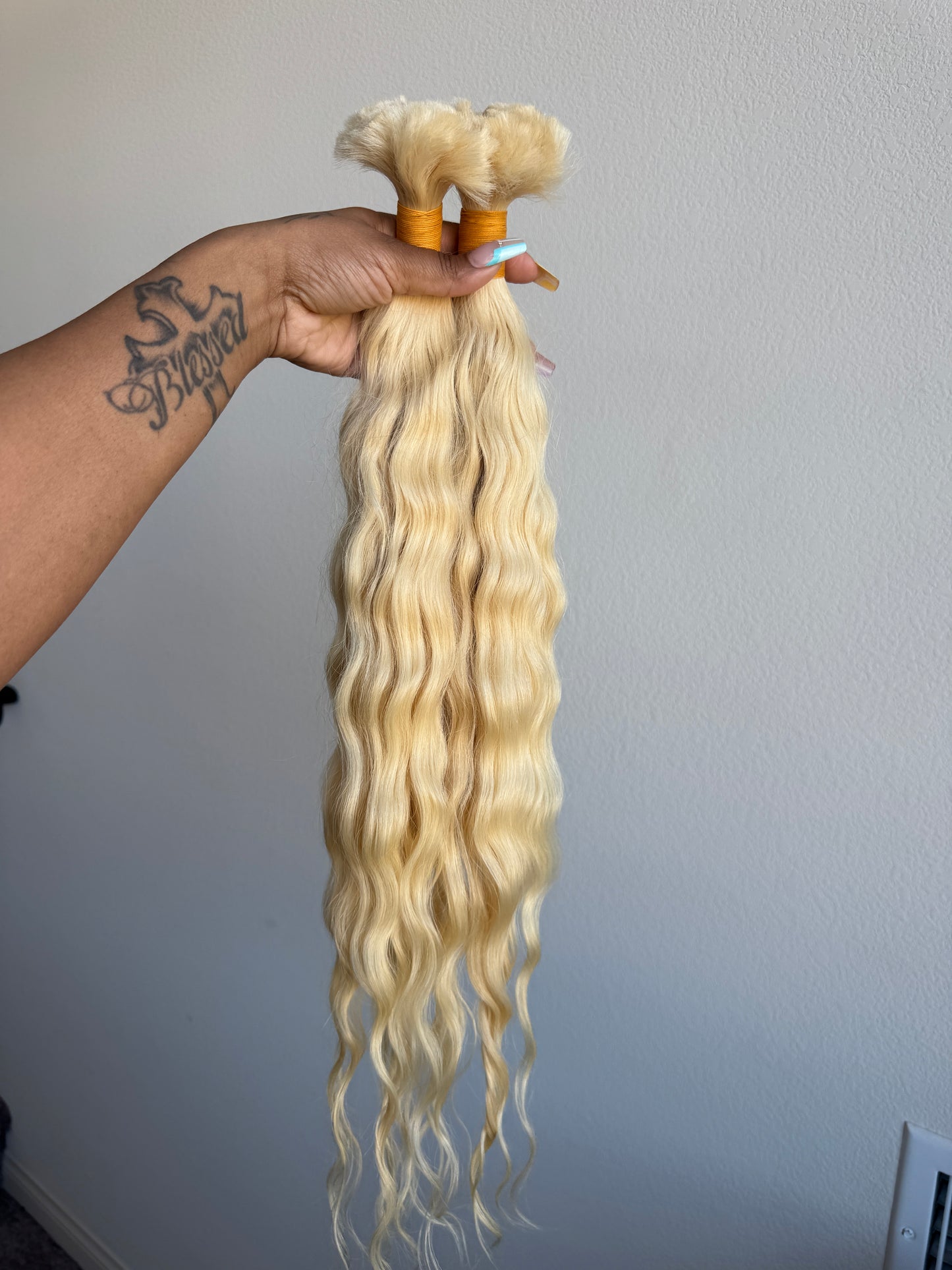 BULK / BRAIDING HAIR ( Natural / Gray & Blonde)