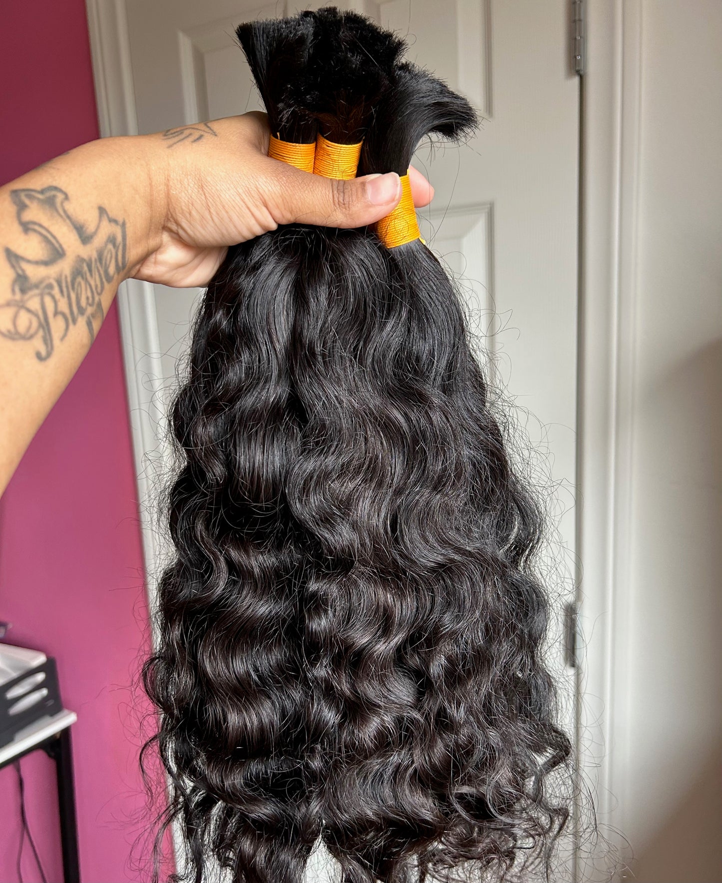 BULK / BRAIDING HAIR ( Natural / Gray & Blonde)